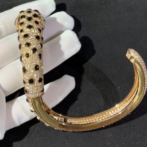 Panthère De Cartier Bracelet Custom Natural Emerald Diamond 18K Gold (2)