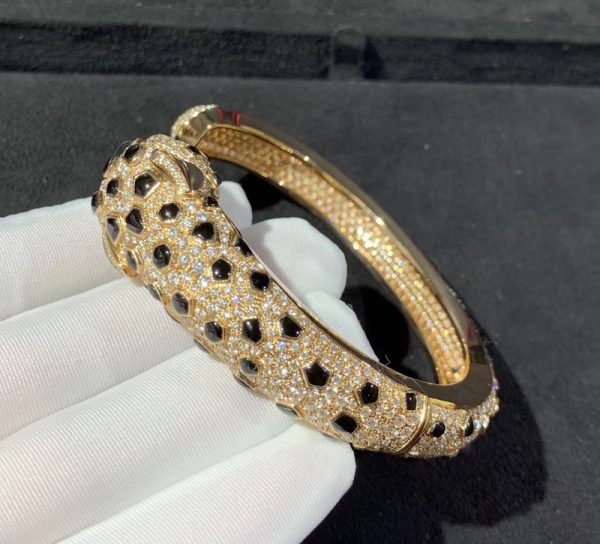 Panthère De Cartier Bracelet Custom Natural Emerald Diamond 18K Gold (2)