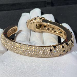 Panthère De Cartier Bracelet Custom Natural Emerald Diamond 18K Gold (2)