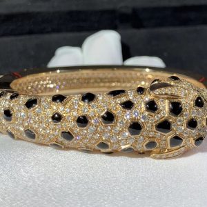 Panthère De Cartier Bracelet Custom Natural Emerald Diamond 18K Gold (2)