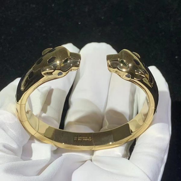 Panthère De Cartier Bracelet Natural Agate 18K Gold Custom (2)