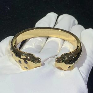 Panthère De Cartier Bracelet Natural Agate 18K Gold Custom (2)