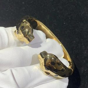 Panthère De Cartier Bracelet Natural Agate 18K Gold Custom (2)