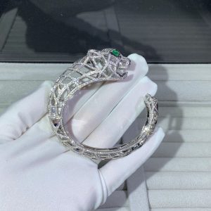 Panthère De Cartier Bracelet Natural Diamond 18K White Gold Custom (2)