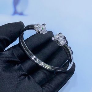 Panthère De Cartier Bracelet Natural Diamonds 18K White Gold Custom (2)