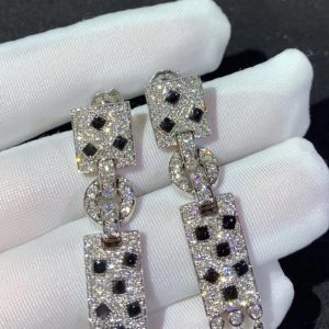 Panthère De Cartier Earrings Custom Natural Gemstone Diamonds 18K White Gold (2)