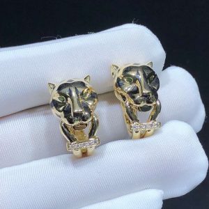 Panthère De Cartier Earrings Womens Custom Natural Diamond 18K Gold (2)