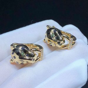 Panthère De Cartier Earrings Womens Custom Natural Diamond 18K Gold (2)