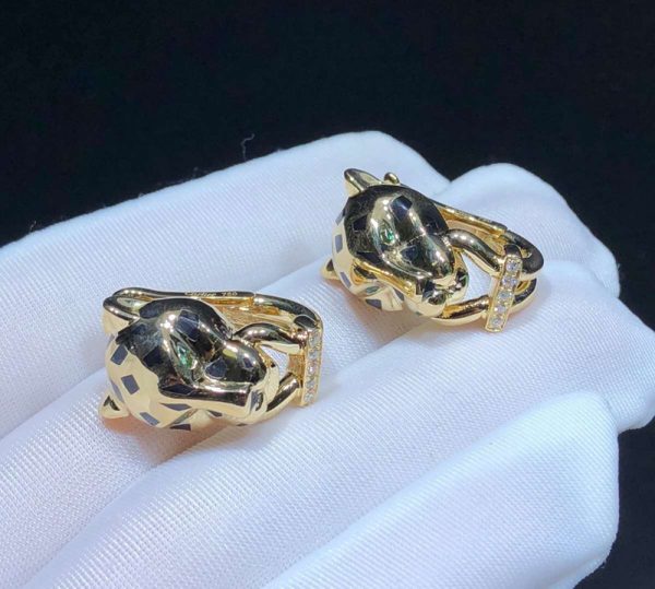 Panthère De Cartier Earrings Womens Custom Natural Diamond 18K Gold (2)