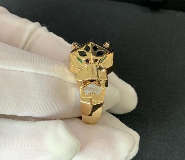 Panthère De Cartier Men Ring Custom 18K Gold Natural Gemstones (2)