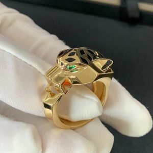 Panthère De Cartier Men Ring Custom 18K Gold Natural Gemstones (2)