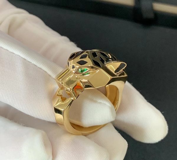 Panthère De Cartier Men Ring Custom 18K Gold Natural Gemstones (2)