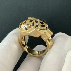 Panthère De Cartier Men Ring Custom 18K Gold Natural Gemstones (2)