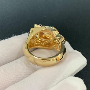 Panthère De Cartier Men Ring Custom 18K Gold Natural Gemstones (2)