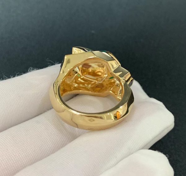 Panthère De Cartier Men Ring Custom 18K Gold Natural Gemstones (2)