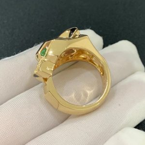 Panthère De Cartier Men Ring Custom 18K Gold Natural Gemstones (2)