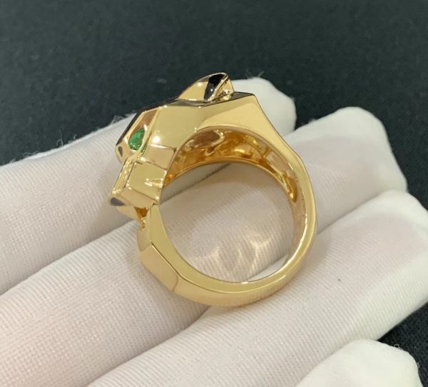 Panthère De Cartier Men Ring Custom 18K Gold Natural Gemstones (2)