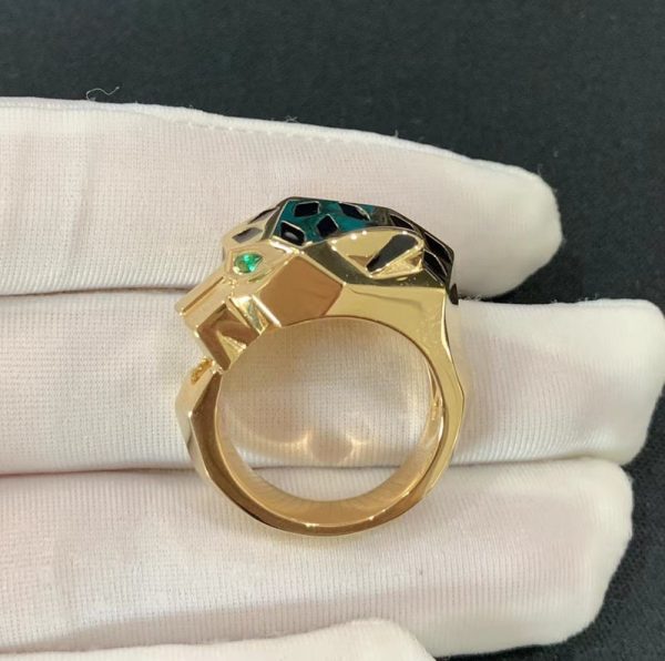 Panthère De Cartier Men Ring Custom 18K Gold Natural Gemstones (2)