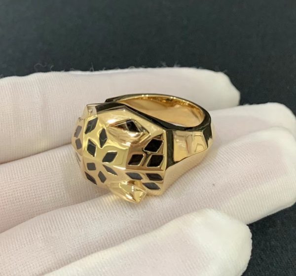 Panthère De Cartier Men Ring Custom 18K Gold Natural Gemstones (2)