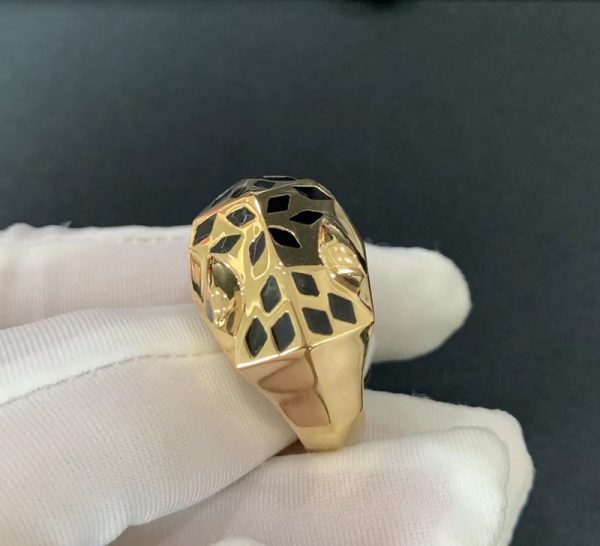 Panthère De Cartier Men Ring Custom 18K Gold Natural Gemstones (2)