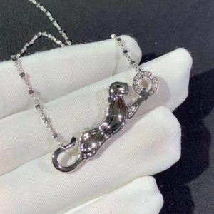 Panthère De Cartier Necklace Custom 18K White Gold Natural Diamond (2)