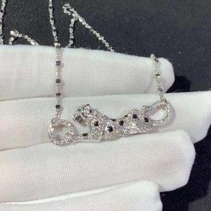 Panthère De Cartier Necklace Custom 18K White Gold Natural Diamond (2)