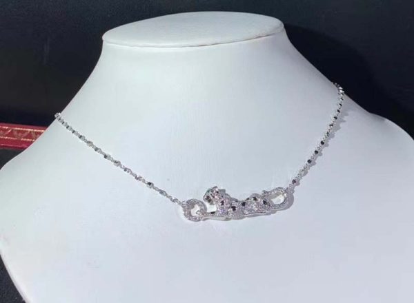 Panthère De Cartier Necklace Custom 18K White Gold Natural Diamond (2)