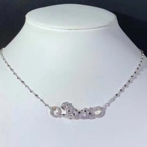 Panthère De Cartier Necklace Custom 18K White Gold Natural Diamond (2)