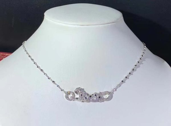 Panthère De Cartier Necklace Custom 18K White Gold Natural Diamond (2)