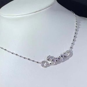 Panthère De Cartier Necklace Custom 18K White Gold Natural Diamond (2)