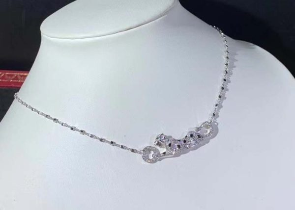 Panthère De Cartier Necklace Custom 18K White Gold Natural Diamond (2)