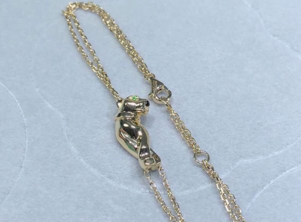 Panthère De Cartier Necklace Custom Natural Diamond 18K Gold Womens (2)