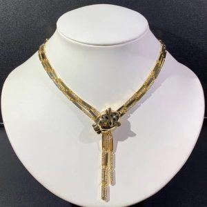 Panthère De Cartier Necklace Natural Diamond 18K Gold Custom (2)