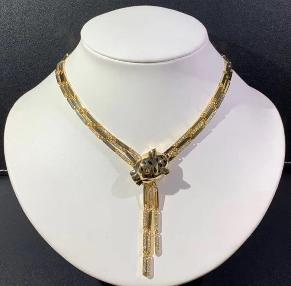 Panthère De Cartier Necklace Natural Diamond 18K Gold Custom (2)