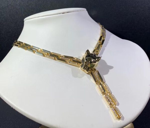 Panthère De Cartier Necklace Natural Diamond 18K Gold Custom (2)