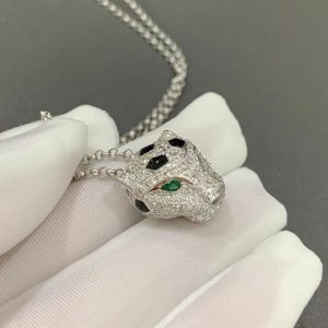 Panthère De Cartier Necklace Natural Diamond 18K White Gold Custom (2)