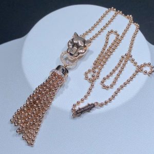 Panthère De Cartier Necklace Womens Custom Natural Diamond 18K Rose Gold (2)