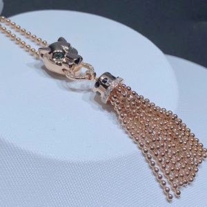 Panthère De Cartier Necklace Womens Custom Natural Diamond 18K Rose Gold (2)