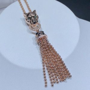 Panthère De Cartier Necklace Womens Custom Natural Diamond 18K Rose Gold (2)