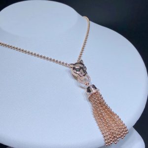 Panthère De Cartier Necklace Womens Custom Natural Diamond 18K Rose Gold (2)