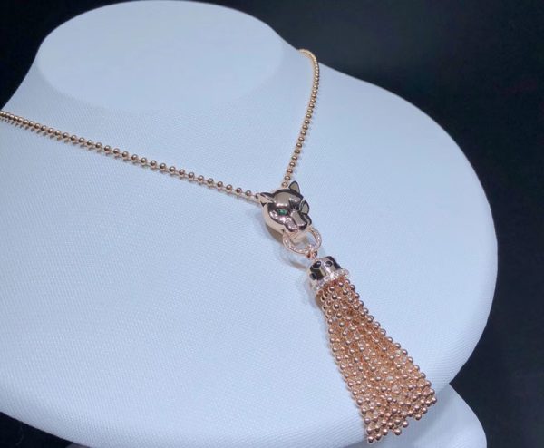 Panthère De Cartier Necklace Womens Custom Natural Diamond 18K Rose Gold (2)