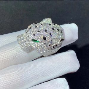 Panthère De Cartier Ring 18K White Gold Natural Diamond Custom (2)