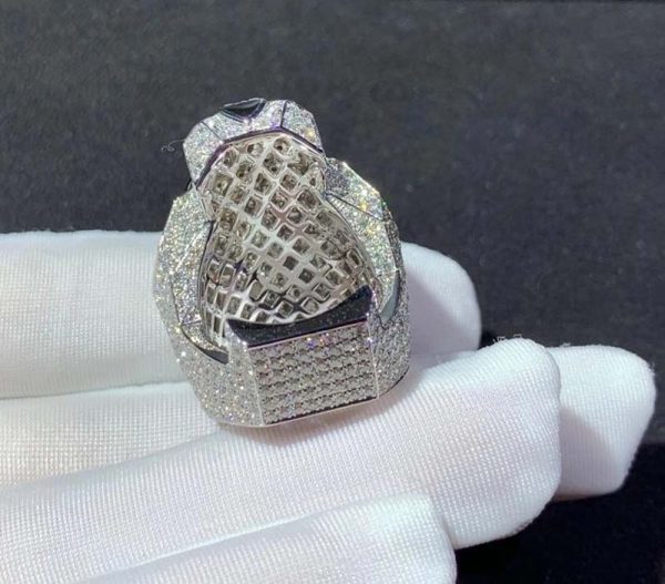 Panthère De Cartier Ring 18K White Gold Natural Diamond Custom (2)