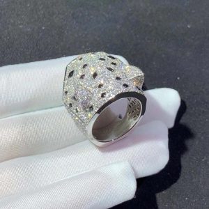 Panthère De Cartier Ring 18K White Gold Natural Diamond Custom (2)