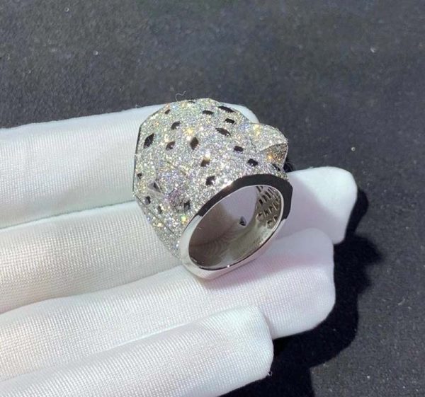 Panthère De Cartier Ring 18K White Gold Natural Diamond Custom (2)