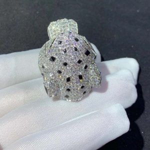 Panthère De Cartier Ring 18K White Gold Natural Diamond Custom (2)