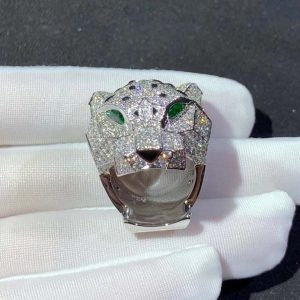 Panthère De Cartier Ring 18K White Gold Natural Diamond Custom (2)