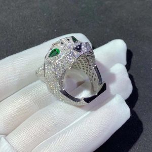 Panthère De Cartier Ring 18K White Gold Natural Diamond Custom (2)