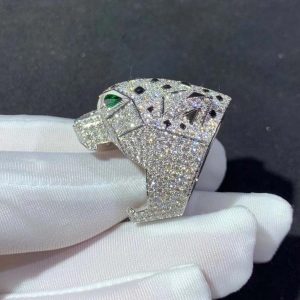 Panthère De Cartier Ring 18K White Gold Natural Diamond Custom (2)