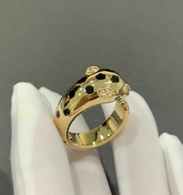 Panthère De Cartier Ring Custom Natural Agate 18K Gold (2)